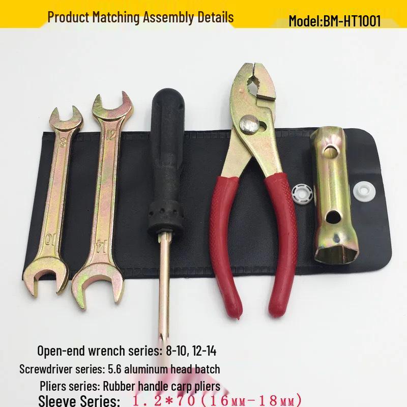 Kit de ferramentas para motocicleta: Conjunto de Chave Inglesa, Alicate, Soquete para Vela de Ignição & Chave de Fenda