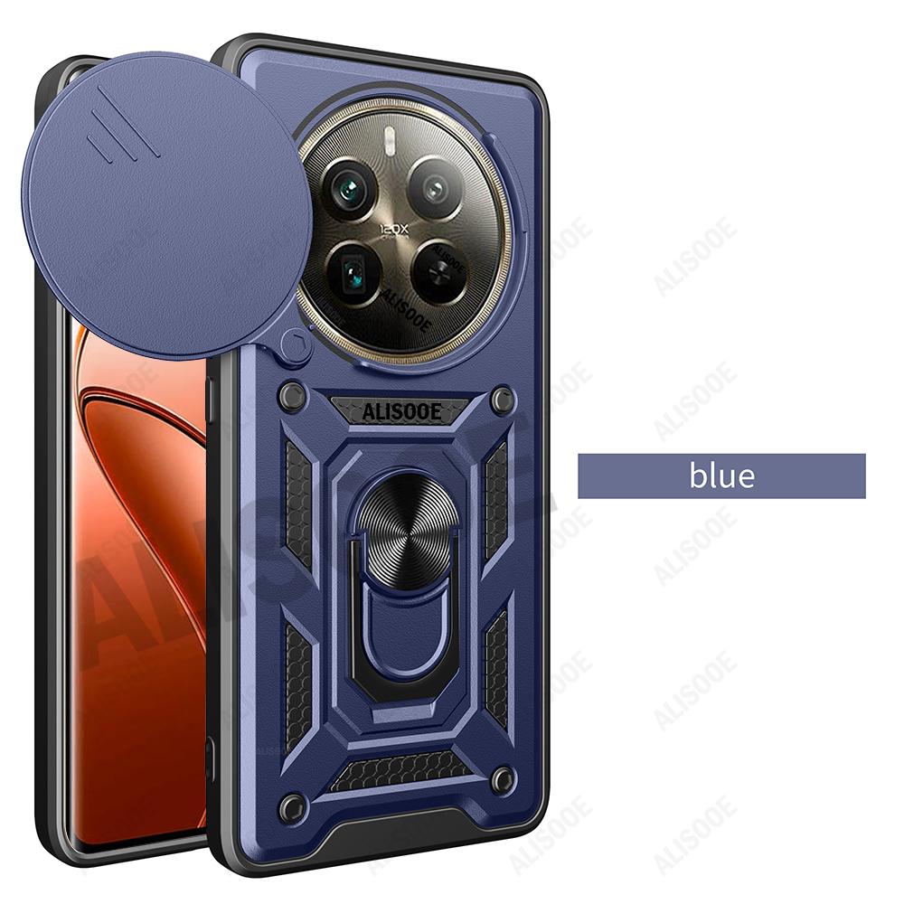 

Funda для Realme 12 Pro Plus 5G Case Armor Slide Camera Ring Stand Защитная крышка для Realme 12 Pro Case Capa Realme 12 Pro синий