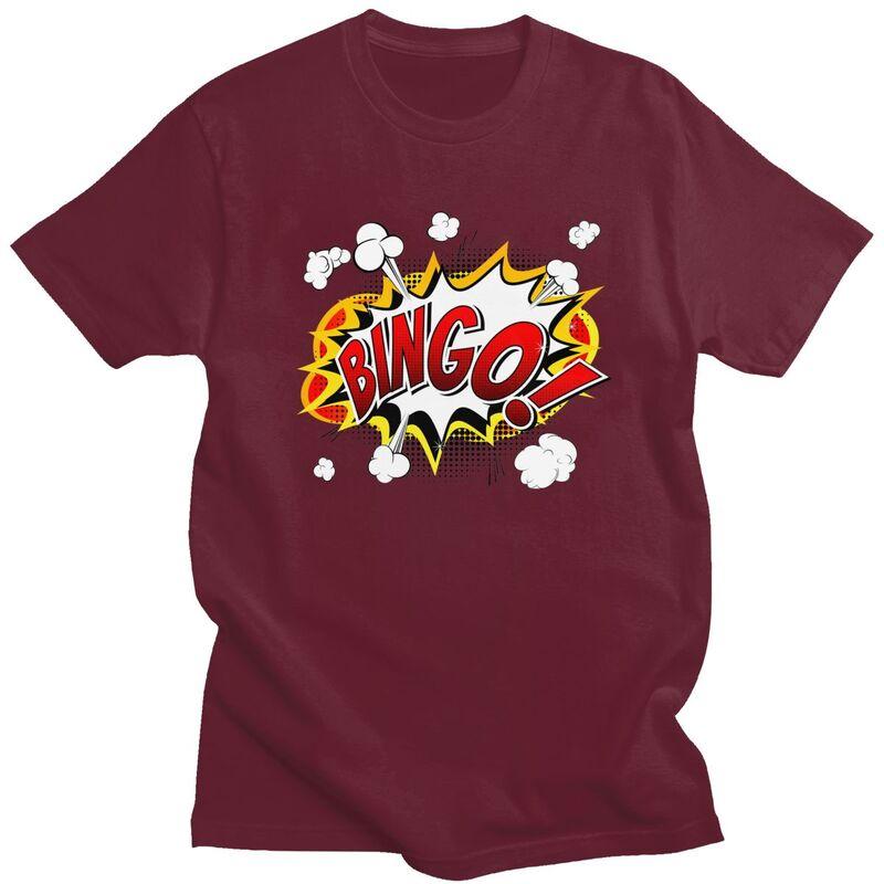 Custom Hot Game Bingo T Shirt for Men Pure Cotton Tshirt Fashion Tees Short Sleeves Tshirt Clothing