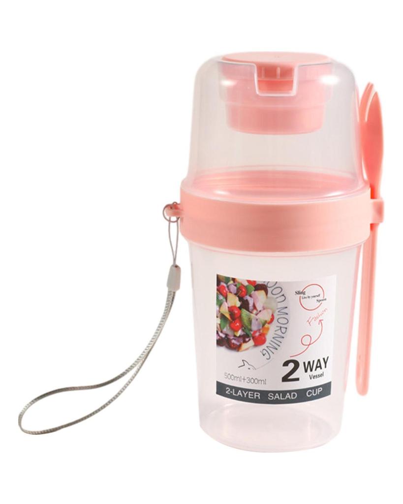 Portable Salad Cup Cereal Double LayersFruit and Vegetable Container Storage