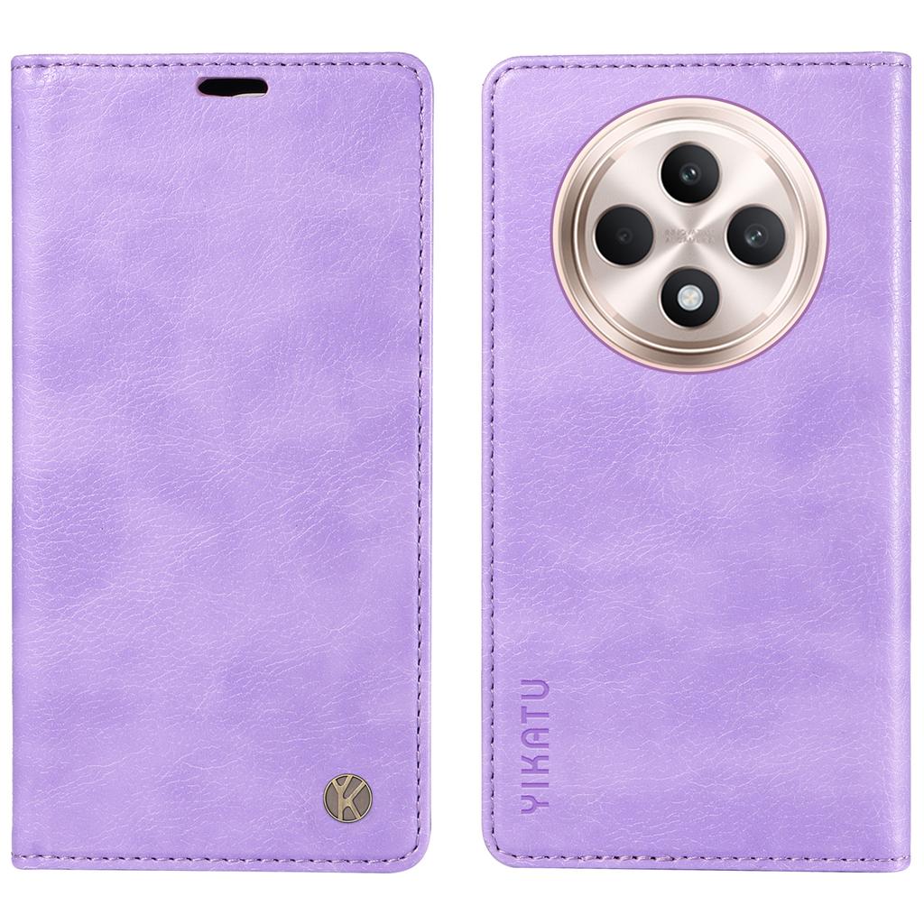 For Oppo Reno12 F 4G Case Wallet Litchi Grain Leather Phone Cover Magnetic Auto-Absorbed