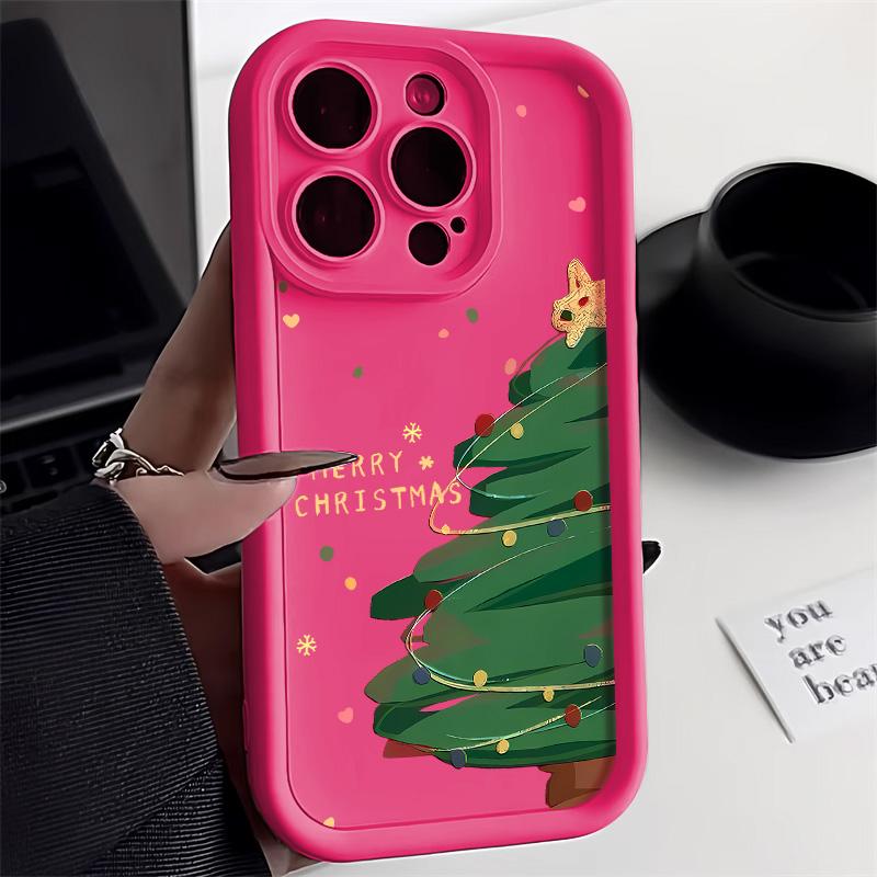 Etui na telefon świąteczny do iPhone 11 13 12 14 15 16 Pro Max XR XS Samsung A15 A55 A05 Redmi 12 13C OPPO A16 A18 A60 Reno 11 Vivo Y17S Y12 infinix note