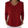 Korean Style Slim Fit V Neck Long Sleeve Knitted Sweater For Women