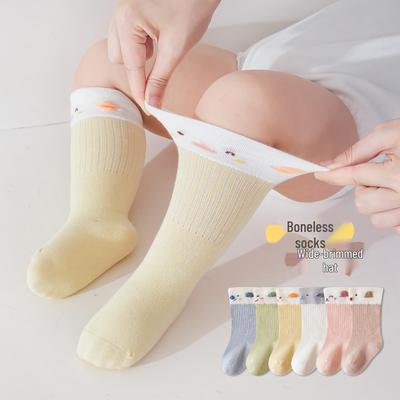 Cartoon Loose-Fit Baby Socks (Spring/Autumn) – Mid-Calf High, Boneless, Unisex for Newborns