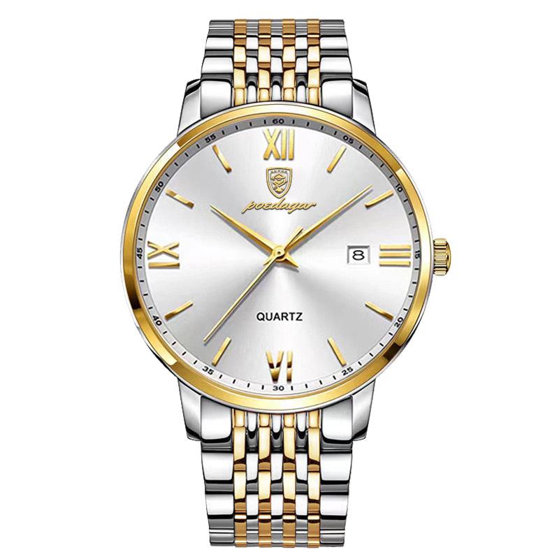 POEDAGAR Luxury Sports Men's Wristwatch Stainless Steel Waterproof Date Watch High Quality Casual Fashion Quartz Watches