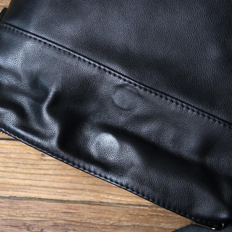 NZPJ Genuine Leather Men's Crossbody Bag Casual Top Layer Cowhide Shoulder Bag Fashionable Men's Bag For 10-Inch IPad