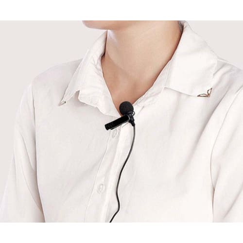 NiceAI Clip-on Lavalier Microphone (Compatible with Sony UWP Series) Wireless Microphone, 120cm, Black | Windproof Design with Noise Cancellation