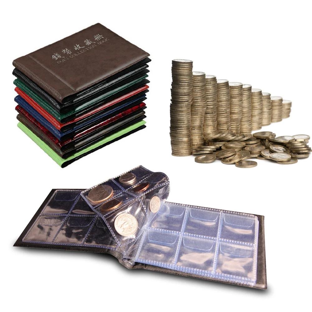 60 Pockets Artificial PU Leather Commemorative Coins Collection Album Book Collecting Money Organizer Storage Bags Storage Book