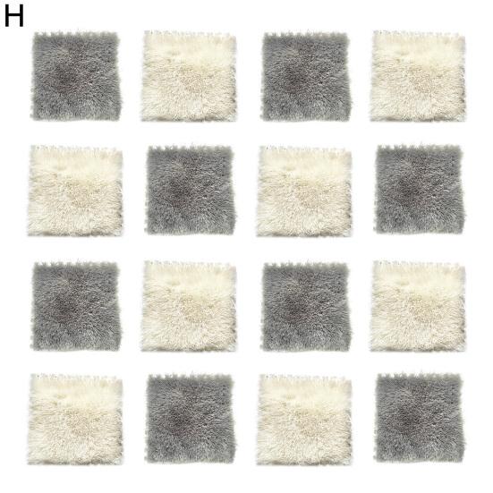 16 sztuk/zestaw Puzzle dywan Patchwork swobodnie dopasowujące się elementy układanki Furry Puzzle typu pluszowa podłoga