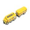 Wooden Rail Train Orange Traction Electric Vehicle Kids Toy Compatible Wooden Building Blocks Scene