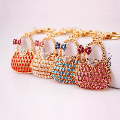 Chic Rhinestone Handbag Keychain: A Stylish Metal Pendant and Accessory for Women