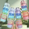 1PC 6 Years Being Awesome Text 750ml Color Plastic Sports Water Bottle Leakproof Flip Straw Lid Suitable for Sports Office Home Use