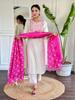 Indisk kvinnedesigner Kurta Pant Dupatta-sett Bollywood topptunika Kurti Salwar-dresskjole