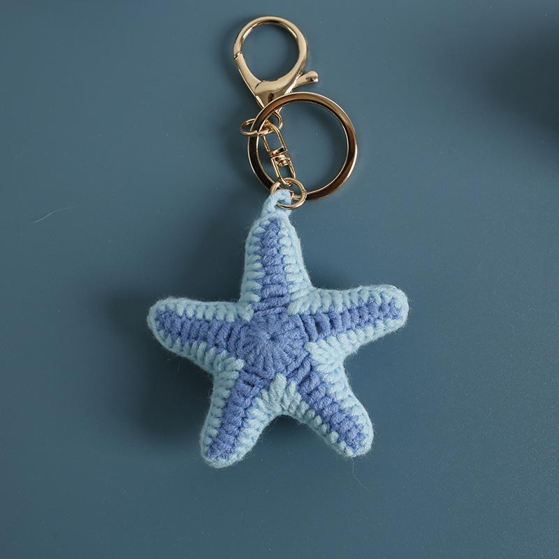 Funny Shrimp Doll Crochet Keychain Handmaking Clown Fish Knitting Keyrings Cute Shrimp Keyrings Bag Pendant Custom Accessories