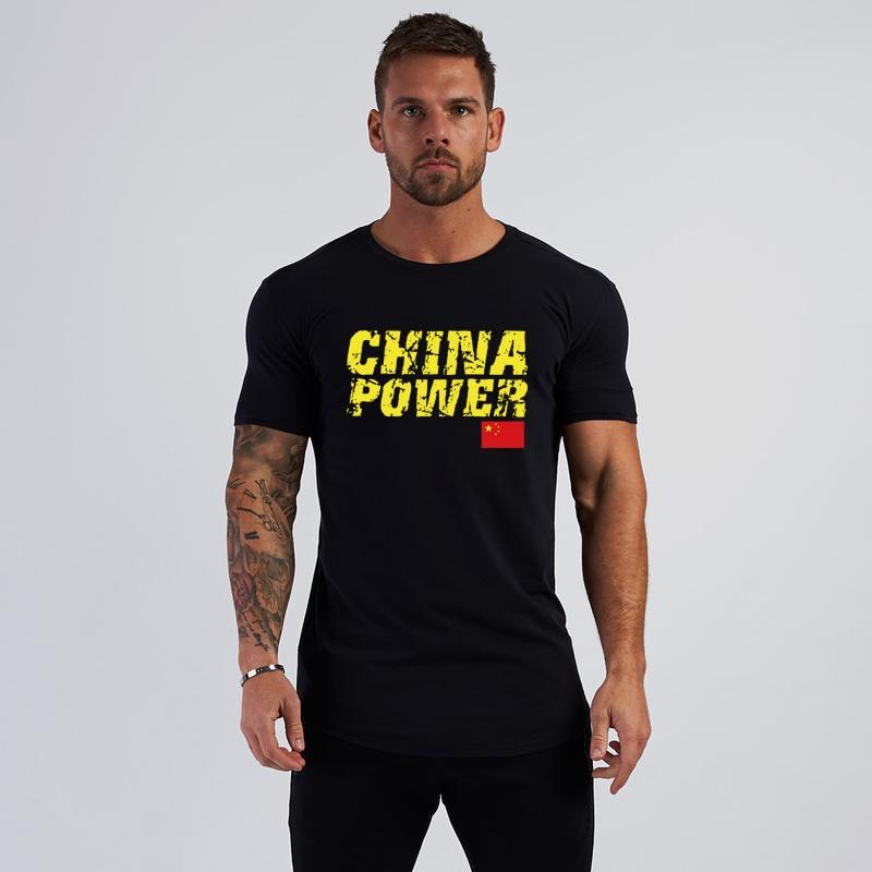 Fai il lavoro Girocollo Bodybuilding Fitness Lettera Stampata Alta Qualità Puro Cotone Palestra Sport Moda Uomo Casual Traspirante T-shirt Uomo