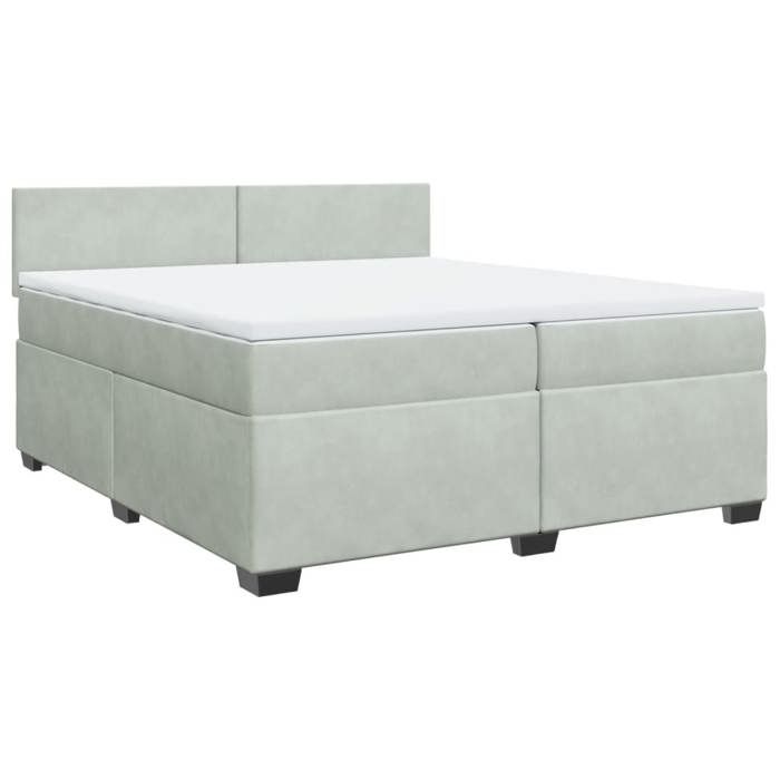 VidaXL Sommier à lattes de lit et matelas Gris clair 200x200cm Velours 3288696