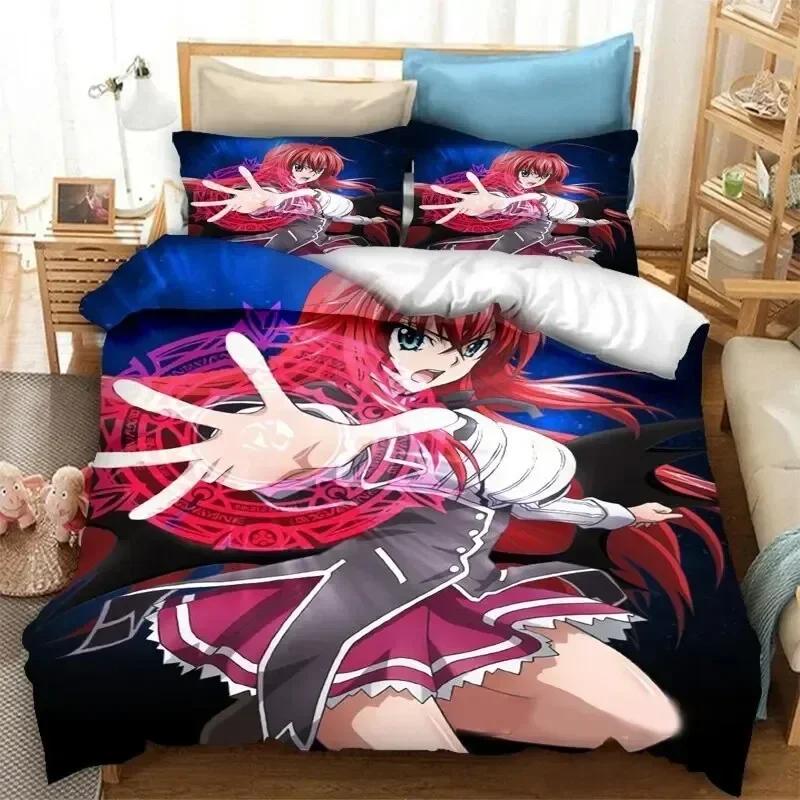 Anime High School DxD Bedding Set Duvet Cover Sheet Printed Bed Set Pillowcase Bed Full Queen King Size Comforter Bedroom