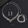 Accessories Multi-Color Zircon Wedding Necklace Earrings Bracelet Bridal Jewelry Set