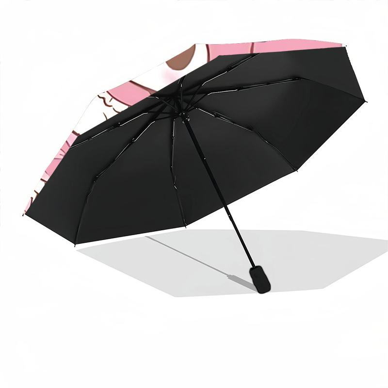 1pc My Melody Pink Bow Outdoor Umbrella - Automatic Open Close with Lace Trim, Floral Pattern, Perfect for Fans, Travelers, Daily Use, Festive Gift.A0