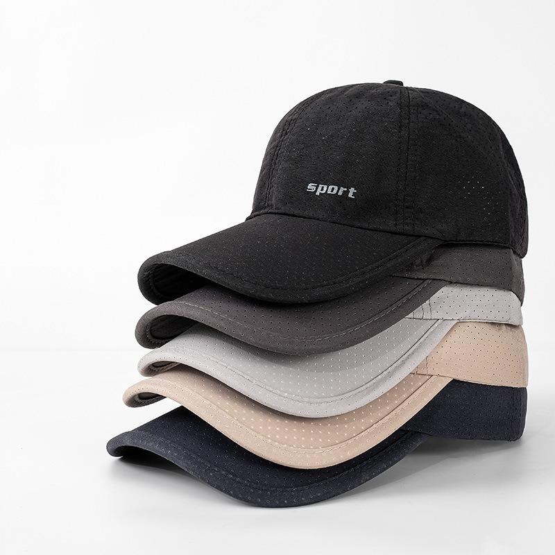 Summer sunscreen quick-drying soft top baseball cap thin breathable outdoor leisure travel shading cap men's and women's mesh