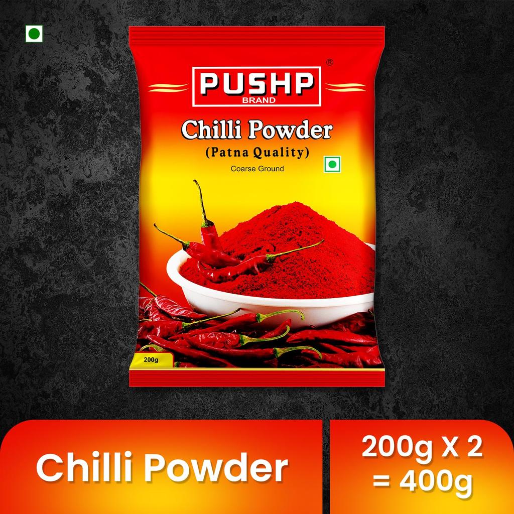 Pushp Brand Chilli Powder 200g Pack Of 2 Neutral Spicy Red Chilli Powder Essential Indian Spice For Flavorful Cooking