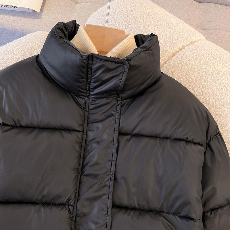 Podzim Zima Nová móda Výstřih do V Dlouhý rukáv Pevné parky Dámské oblečení Korejské Knoflíčky Teplé Univerzální Jednoduchost Trend Topy