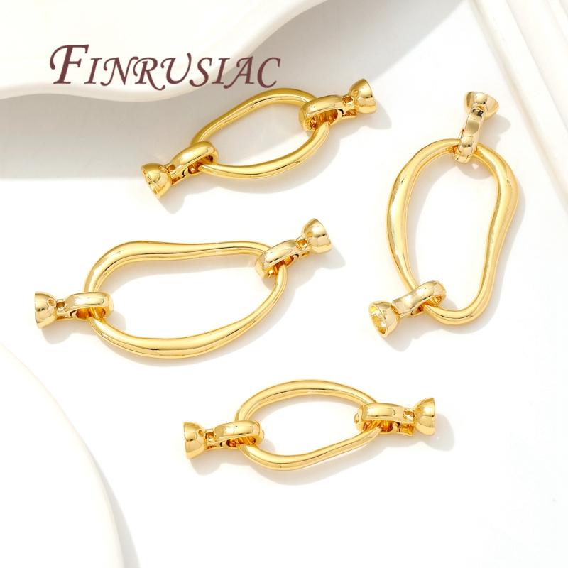 Irregular Jewelry Clasps Findings 18K Real Gold Plated Connectors For Jewelry Fasteners For Bracelets Accessories