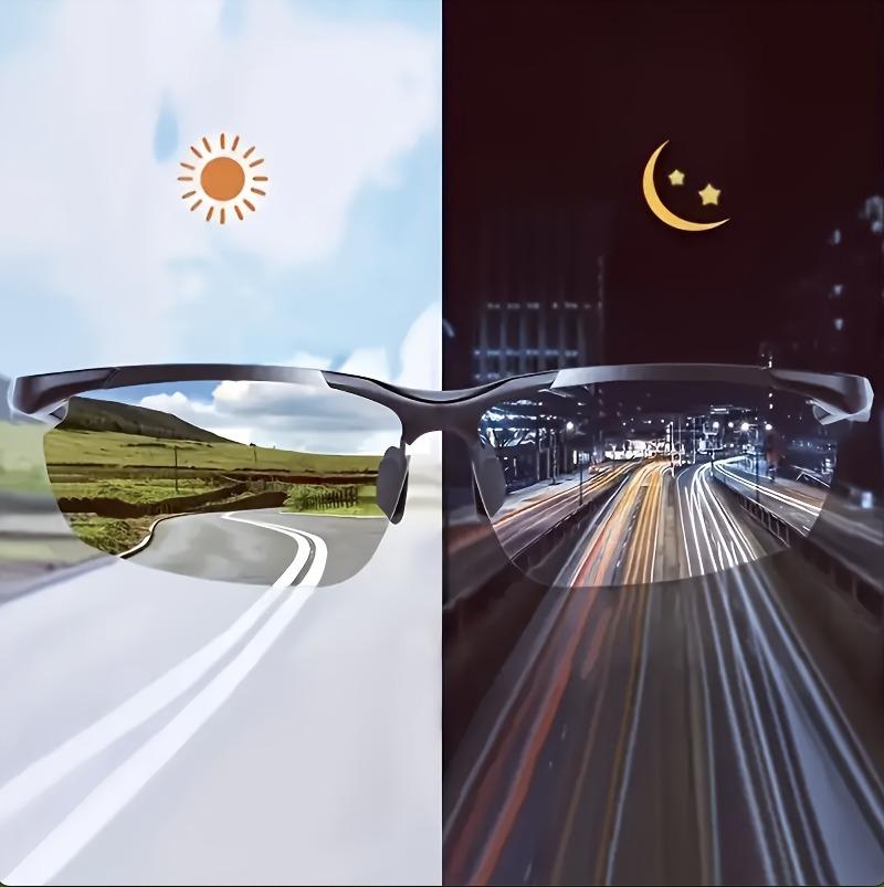 3pcs Set of Men's Day and Night Vision Driving Glasses - Anti Glare Half Frame Design Comfortable PC Material