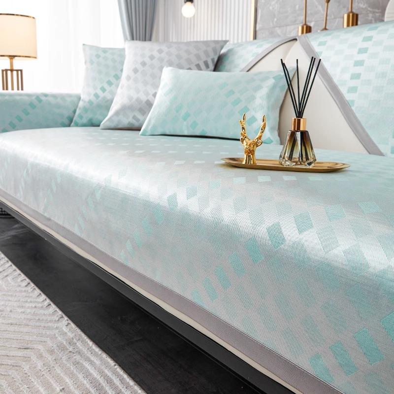 

Ice Silk Sofa Cushion Summer Luxury Non-Slip Seat Cushions Modern High-End Sofa Cover Cool Pad Affordable Mat 70*70cm