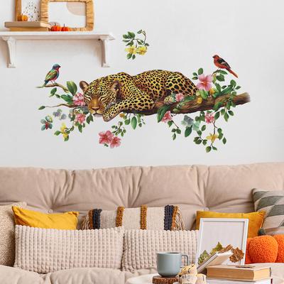 Bemalte Dominierende Geld-Leopard Schlafzimmer Wohnzimmer Zuhause Hintergrund Verschönerung Dekoration Wandaufkleber