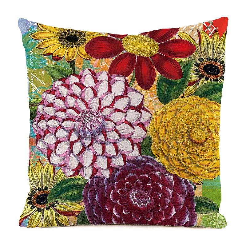 Heimdeko Bunte Blumen- und Schmetterlingsdruck Kissenbezüge Muster Kissenbezug Geeignet für Sofa Schlafzimmer Auto Kissenbezug