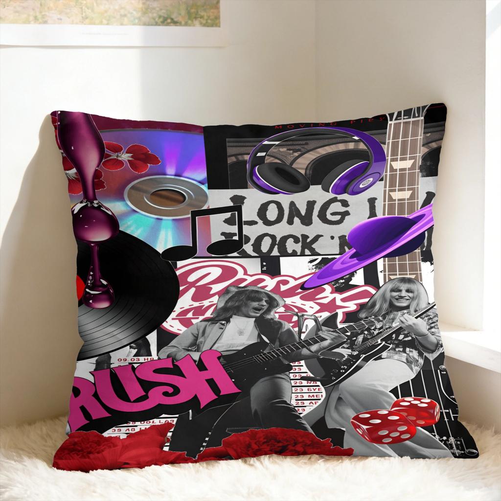 Pillow Cover Rush Band Vintage Pillow Case For Living Room Bed Chair Pillowcases