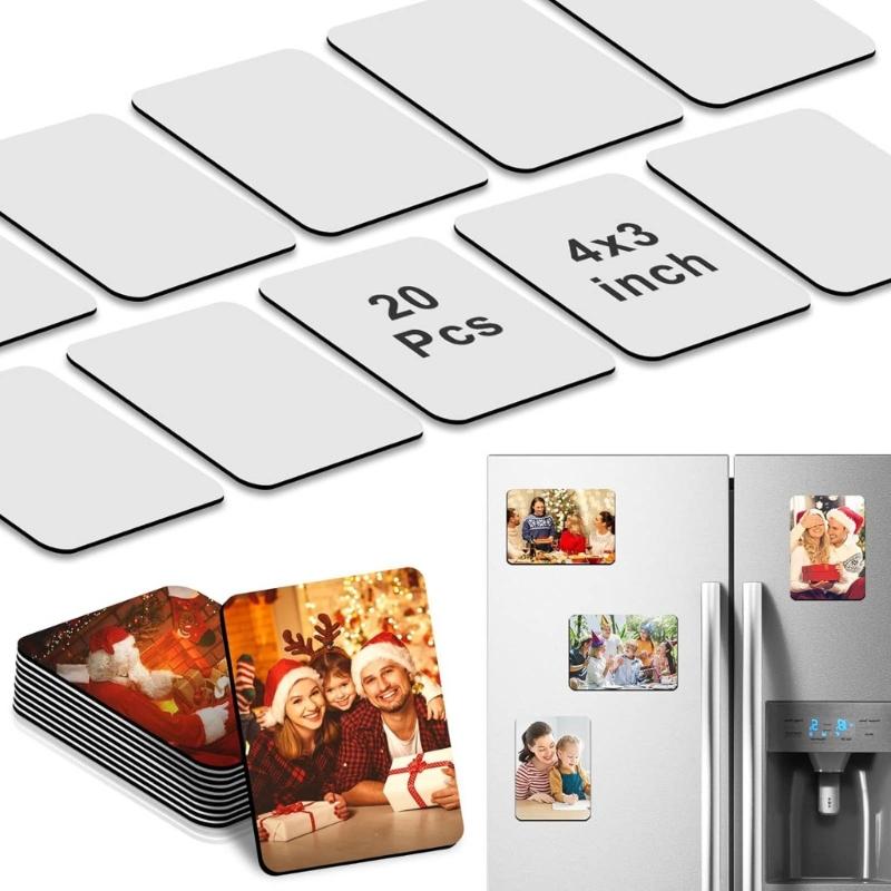 34 Pezzi Magneti Vuoti per Sublimazione Cucina Ufficio Magnete Personalizzato per Frigorifero Magneti per Frigorifero Vuoti per Sublimazione DIY
