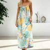 Women's Fashion Backless Spaghetti Strap Casual Loose-Fit Easter Print Dress