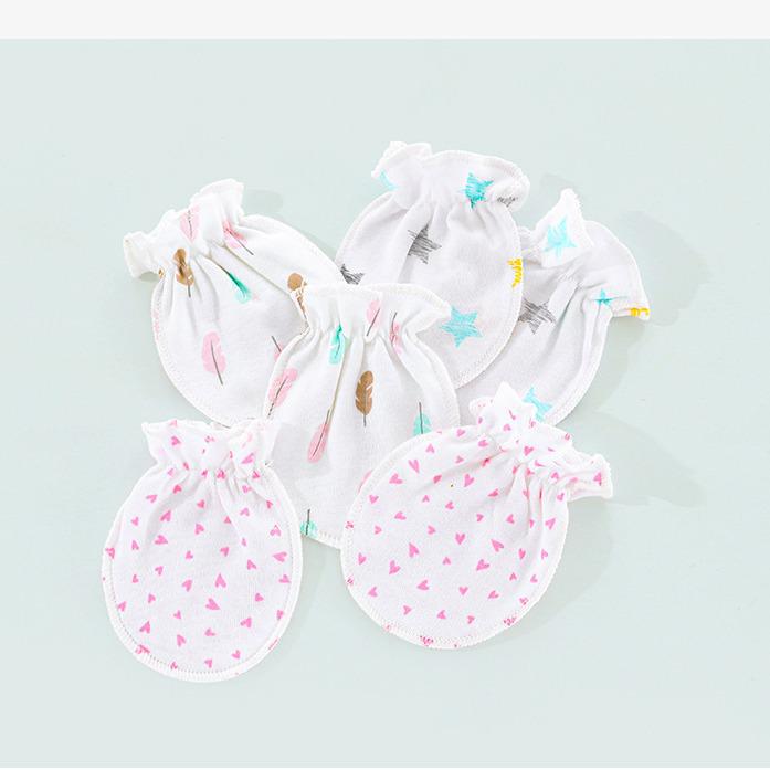 Newborn Pure Cotton Anti-Scratch Mittens for Baby - Spring & Autumn Use