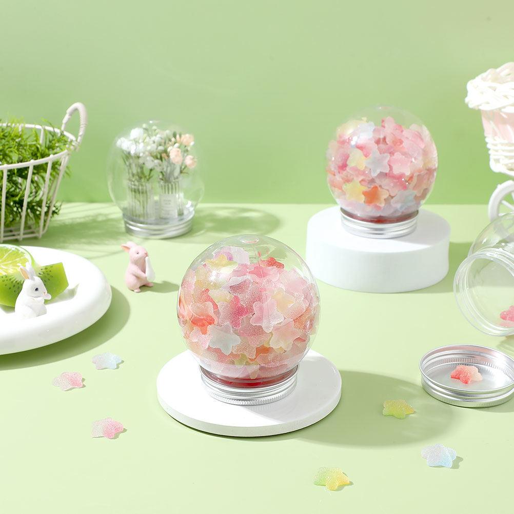 9Pcs DIY Snow Globe Kit Plastic Candy Jars with Screw Off Caps for Winter Snow Globe Craft Making Water Globes Ornament