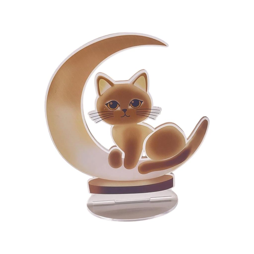 2D Flat Acrylic Cute Moon Ornament Home Decoration Desktop Ornament