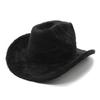 Imitation Rabbit Fur Western Cowboy Hat Woolen Hat Men'S And Women'S Top Hats Big Brim Shading Felt Hat