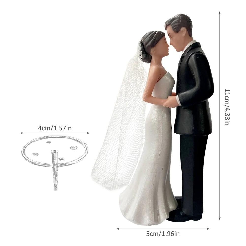 Elegant Cake Toppers Dolls Bride & Groom Figurines for Anniversaries,Engagements