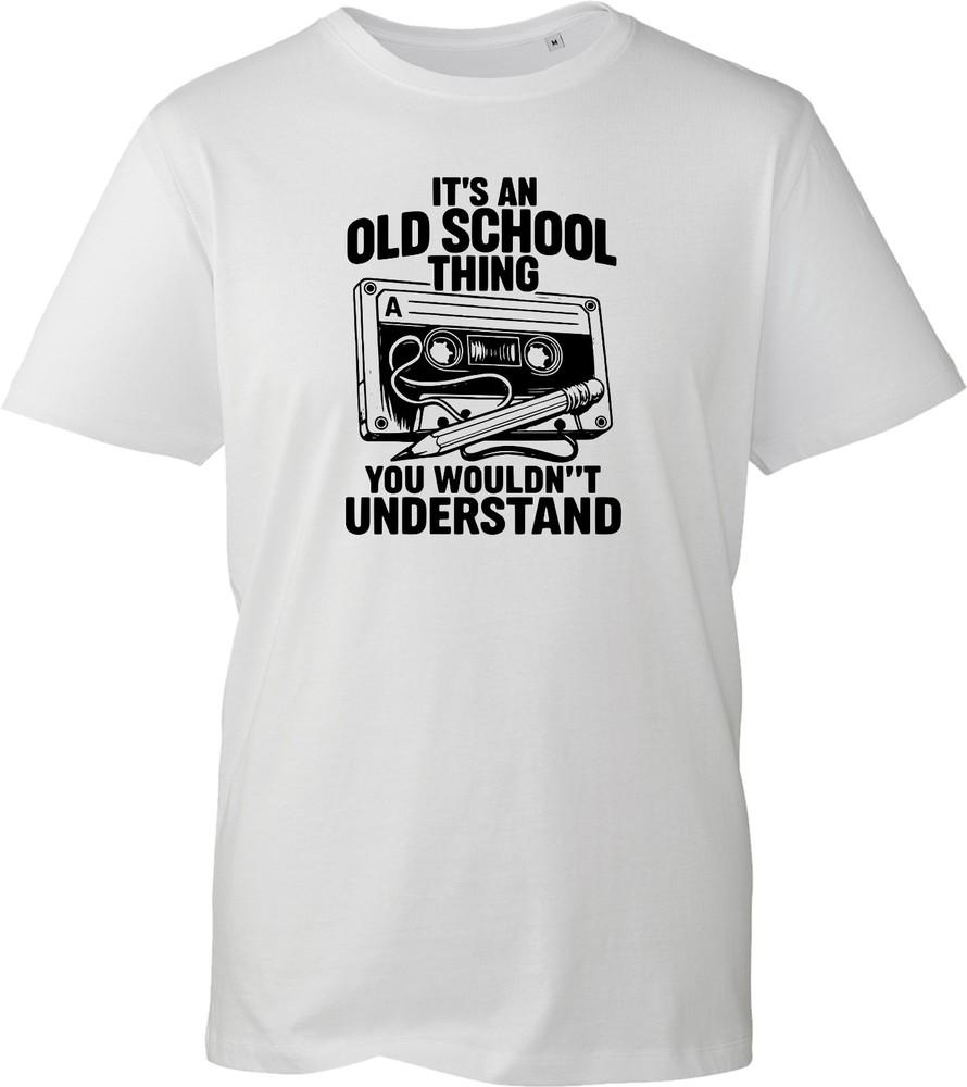 Old School Thing Cassette Tape T Shirt Unisex Black Cotton Retro Novelty Top