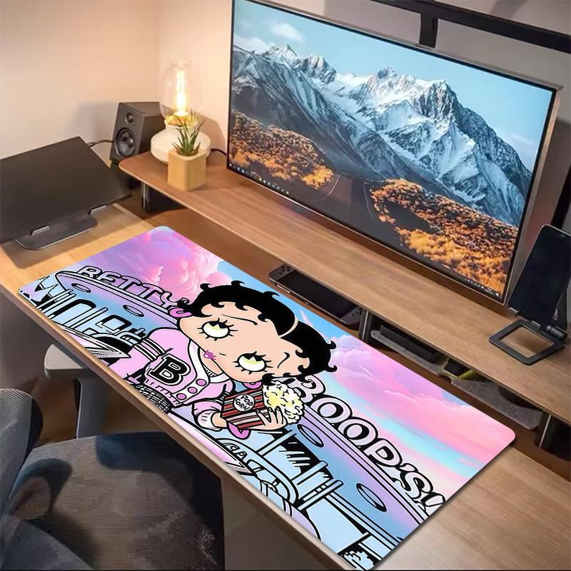 Betty Boop2 Print Cushion Non-slip Laptop Tablet Big Mousepad XXL Mat Mini PC Playmat With Lock edge