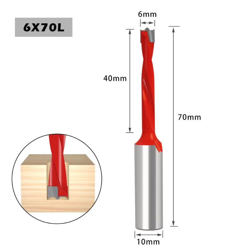 2 Flute Drill Bits 70Mm Length 10Mm Shank Left/Right Row Drill Carbide Hole Opener Wood Alloy Tool