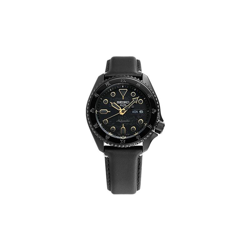 Seiko No. Serie 5 55° Anniversario Bruce Lee Edizione Limitata Co-branded Movimento Meccanico Cinturino in Pelle Uniforme per Uomo e Donna Nero Di SRPK39K1