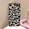 INS Black Leopard Print Phone Case For iPhone 15 13 11 12 14 16 Pro Max 13 12 Mini 15 16 Plus Soft Shockproof Bumper Cover Funda