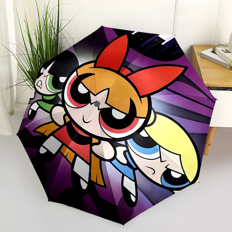 

Powerpuff Girls, Animation Automatic Opening and Closing, 8 rib Structure Portable Umbrella, Suitable for Men and Women in All Seasons Perf