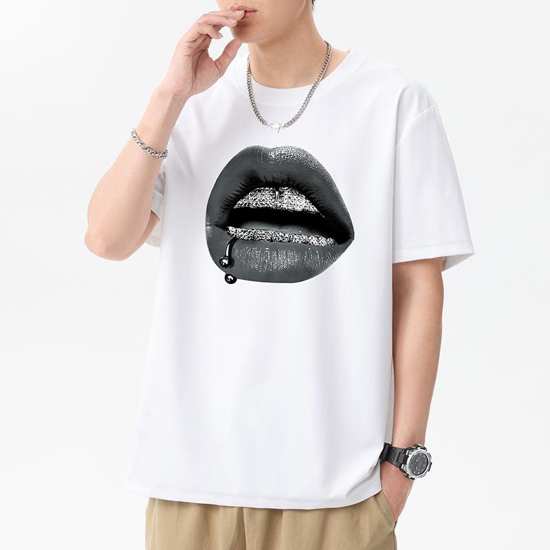 12 Colors Black Lips Men's Short Sleeves T-Shirt 100% Cotton Man Plus Size Tee