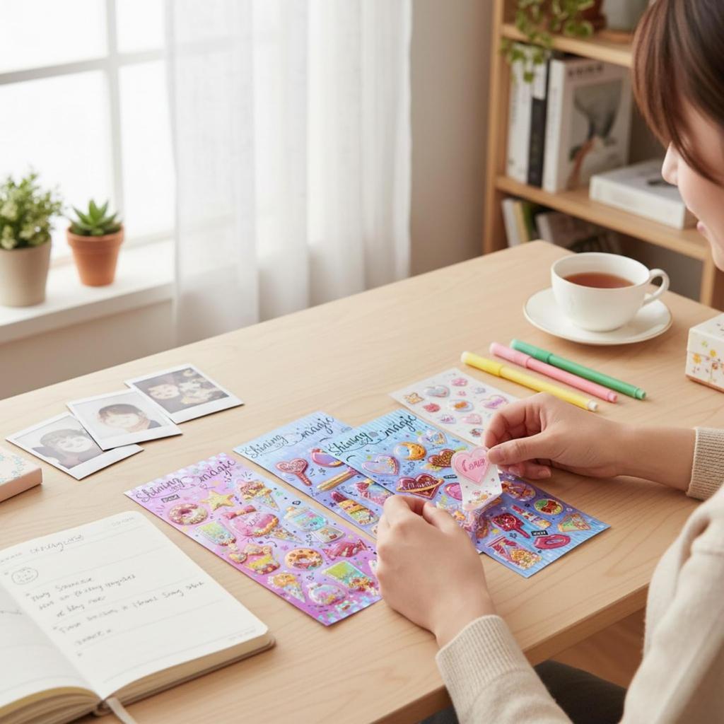of Magical Girl Sparkly Drop Ecran Uru Deco Cute Decoration Stickers for Stationery Available Online [KOREWA] [Set 4] Stickers, Planners, Goods,