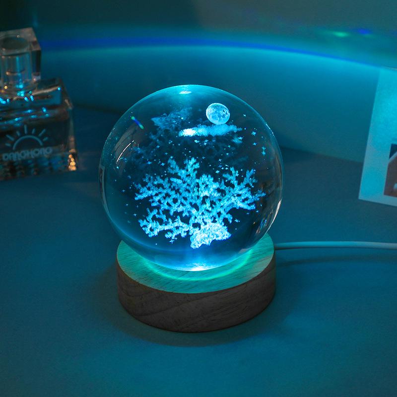 Laser-Engraved Luminous Jellyfish Crystal Night Light - Perfect Birthday Gift for Girls and Best Friends