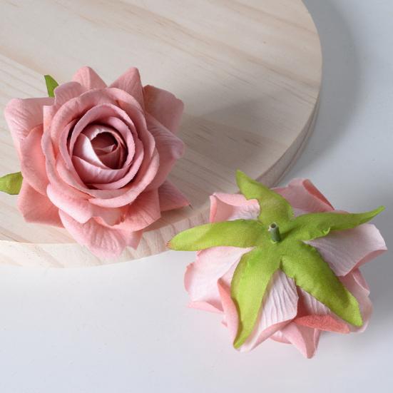 Artificial Rose Flower Head Soft 1.5" Real Touch Small Fake Flower Head for DIY Crafts Wedding Centerpieces Bridal Shower Party Home