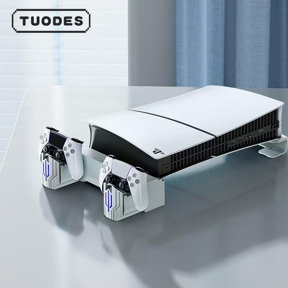 Supporto di Raffreddamento Orizzontale Tuodes con Caricabatterie Controller, Luce RGB, Ventole Regolabili, Stazione di Ricarica Rapida per PS5 Pro/PS5